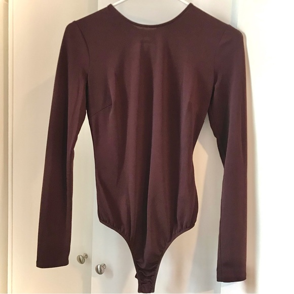 MARCIANO Dark Mauve Color Deep V Cut Body Suit - Picture 15 of 16